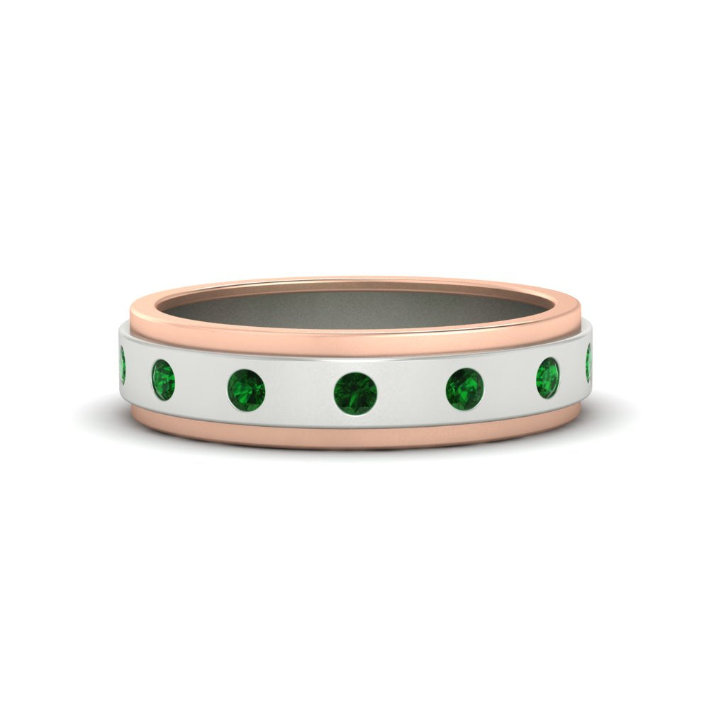 mens-two-tone-bezel-emerald-wedding-band-in-white-gold-FDM11141GEMGR-NL-WG