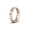 Load image into Gallery viewer, mens-two-tone-bezel-emerald-wedding-band-in-white-gold-FDM11141GEMGRANGLE2-NL-WG