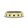 Load image into Gallery viewer, mens-two-tone-bezel-emerald-wedding-band-in-yellow-gold-FDM11141GEMGR-NL-YG