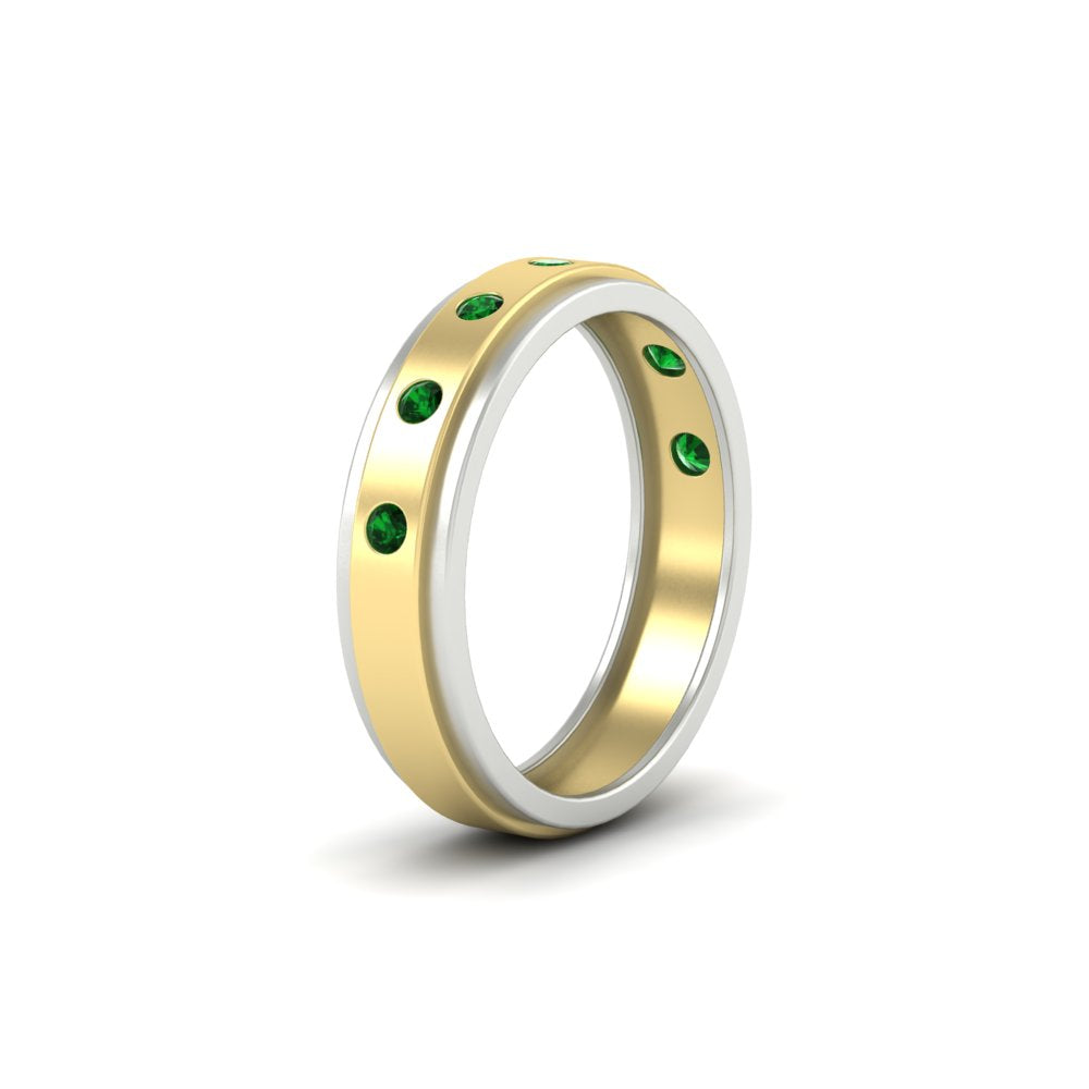 mens-two-tone-bezel-emerald-wedding-band-in-yellow-gold-FDM11141GEMGRANGLE2-NL-YG