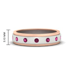 Load image into Gallery viewer, mens-two-tone-bezel-pink-sapphire-wedding-band-in-white-gold-FDM11141GSADRPI-NL-WG-HW
