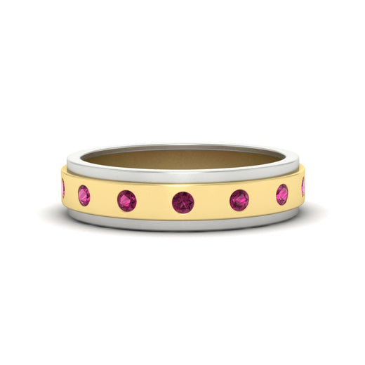 mens-two-tone-bezel-pink-sapphire-wedding-band-in-yellow-gold-FDM11141GSADRPI-NL-YG