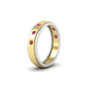 Load image into Gallery viewer, mens-two-tone-bezel-pink-sapphire-wedding-band-in-yellow-gold-FDM11141GSADRPIANGLE2-NL-YG