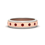 Load image into Gallery viewer, mens-two-tone-bezel-ruby-wedding-band-in-rose-gold-FDM11141GRUDR-NL-RG

