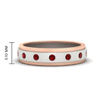 Load image into Gallery viewer, mens-two-tone-bezel-ruby-wedding-band-in-white-gold-FDM11141GRUDR-NL-WG-HW
