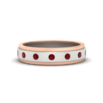 Load image into Gallery viewer, mens-two-tone-bezel-ruby-wedding-band-in-white-gold-FDM11141GRUDR-NL-WG
