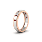 Load image into Gallery viewer, mens-two-tone-bezel-ruby-wedding-band-in-white-gold-FDM11141GRUDRANGLE2-NL-WG
