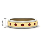 Load image into Gallery viewer, mens-two-tone-bezel-ruby-wedding-band-in-yellow-gold-FDM11141GRUDR-NL-YG-HW
