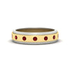 Load image into Gallery viewer, mens-two-tone-bezel-ruby-wedding-band-in-yellow-gold-FDM11141GRUDR-NL-YG