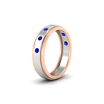 Load image into Gallery viewer, mens-two-tone-bezel-sapphire-wedding-band-in-white-gold-FDM11141GSABLANGLE2-NL-WG
