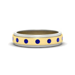 Load image into Gallery viewer, mens-two-tone-bezel-sapphire-wedding-band-in-yellow-gold-FDM11141GSABL-NL-YG
