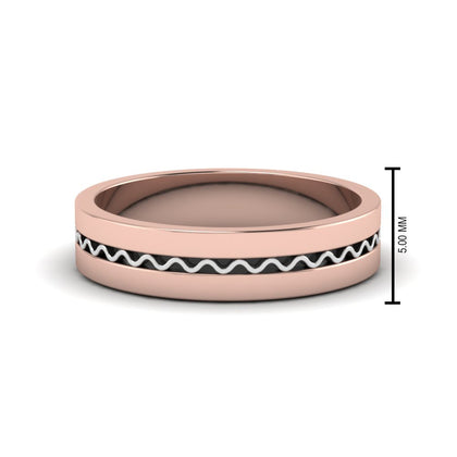 Mens Wave Comfort Fit Wedding Ring