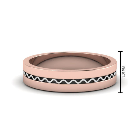 Mens Wave Comfort Fit Wedding Ring