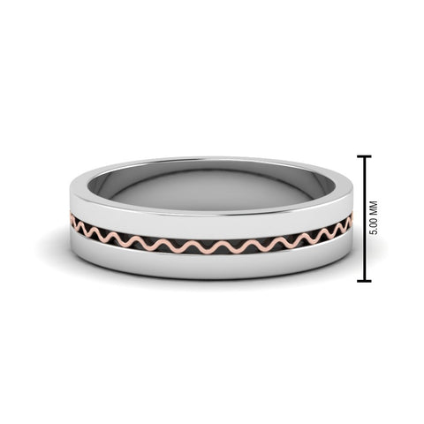 Mens Wave Comfort Fit Wedding Ring