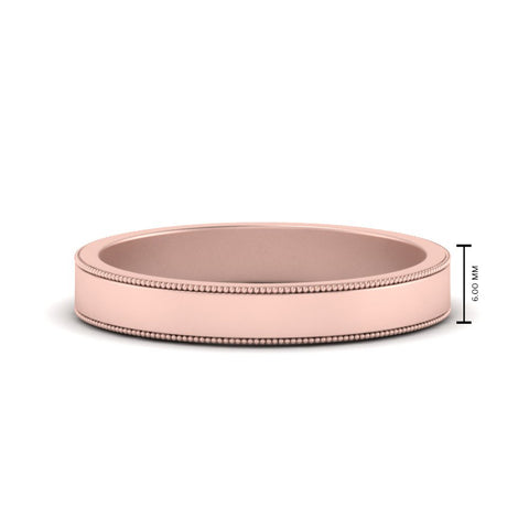 Flat Milgrain Mens Wedding Band