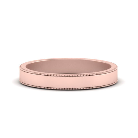 Flat Milgrain Mens Wedding Band