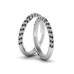 Load image into Gallery viewer, micropave-band-for-lesbian-couple-with-black-diamond-in-14K-white-gold-FDLG68373BGBLACK-NL-WG
