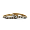 Load image into Gallery viewer, micropave-band-for-lesbian-couple-with-black-diamond-in-14K-yellow-gold-FDLG68373BGBLACK-NL-YG