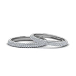 Load image into Gallery viewer, micropave-diamond-band-for-lesbian-couple-in-14K-white-gold-FDLG68373B-NL-WG
