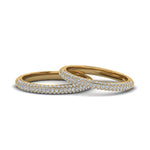 Load image into Gallery viewer, micropave-diamond-band-for-lesbian-couple-in-14K-yellow-gold-FDLG68373B-NL-YG
