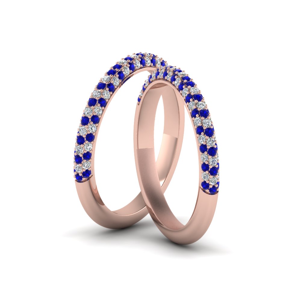 micropave-diamond-band-for-lesbian-couple-with-blue-sapphire-in-14K-rose-gold-FDLG68373BGSABL-NL-RG