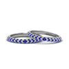 Load image into Gallery viewer, micropave-diamond-band-for-lesbian-couple-with-blue-sapphire-in-14K-white-gold-FDLG68373BGSABL-NL-WG
