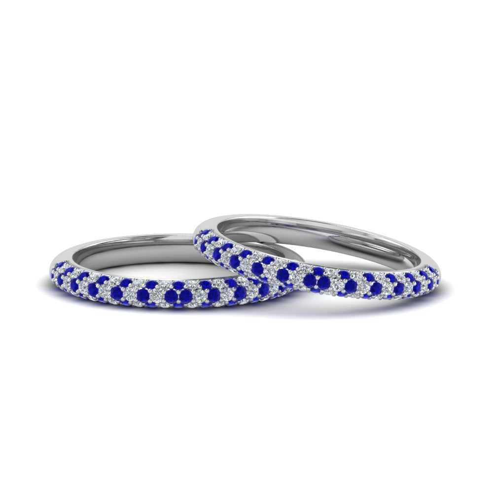 micropave-diamond-band-for-lesbian-couple-with-blue-sapphire-in-14K-white-gold-FDLG68373BGSABL-NL-WG