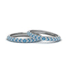 Load image into Gallery viewer, micropave-diamond-band-for-lesbian-couple-with-ice-blue-topaz-in-14K-white-gold-FDLG68373BGICBLTO-NL-WG