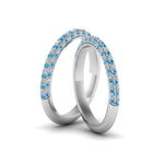 Load image into Gallery viewer, micropave-diamond-band-for-lesbian-couple-with-ice-blue-topaz-in-14K-white-gold-FDLG68373BGICBLTO-NL-WG
