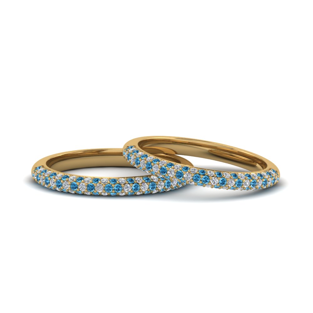 micropave-diamond-band-for-lesbian-couple-with-ice-blue-topaz-in-14K-yellow-gold-FDLG68373BGICBLTO-NL-YG