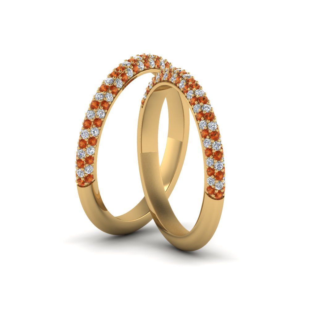 micropave-diamond-band-for-lesbian-couple-with-orange-sapphire-in-14K-yellow-gold-FDLG68373BGSAOR-NL-YG