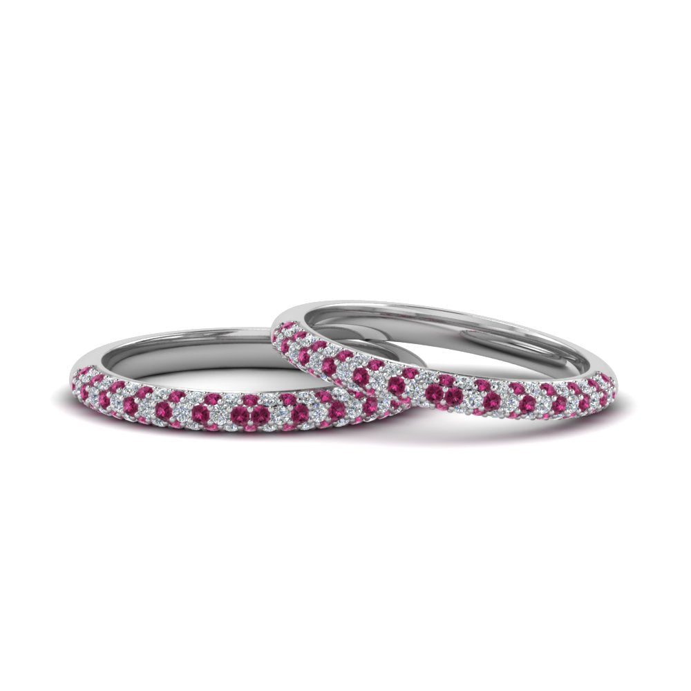 micropave-diamond-band-for-lesbian-couple-with-pink-sapphire-in-14K-white-gold-FDLG68373BGSADRPI-NL-WG