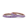 Load image into Gallery viewer, micropave-diamond-band-for-lesbian-couple-with-violac-topaz-in-14K-rose-gold-FDLG68373BGVITO-NL-RG