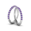 Load image into Gallery viewer, micropave-diamond-band-for-lesbian-couple-with-violac-topaz-in-14K-white-gold-FDLG68373BGVITO-NL-WG
