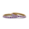 Load image into Gallery viewer, micropave-diamond-band-for-lesbian-couple-with-violac-topaz-in-14K-yellow-gold-FDLG68373BGVITO-NL-YG