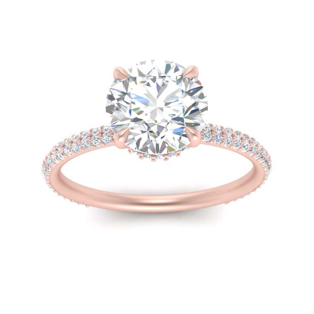 Micropave Half Eternity Ring With Hidden Halo