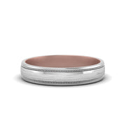 Milgrain 2 Tone Wedding Band