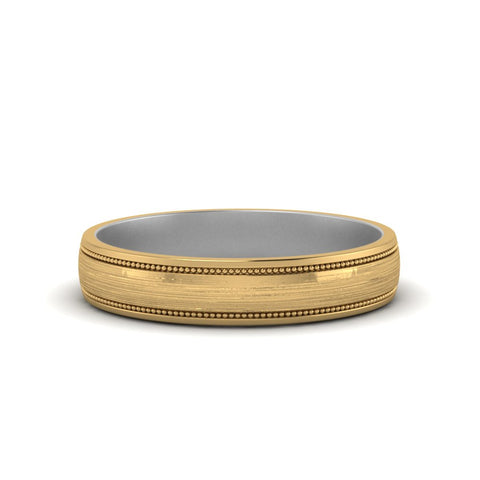 Milgrain 2 Tone Wedding Band