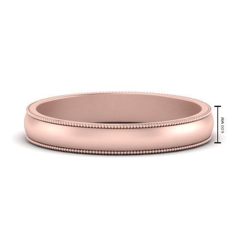 Milgrain Matte Finish Mens Band