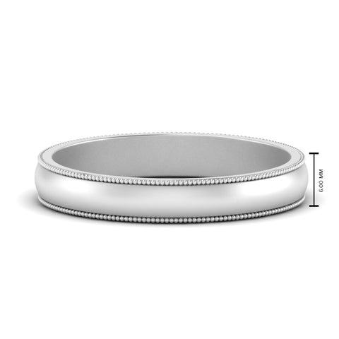 Milgrain Matte Finish Mens Band
