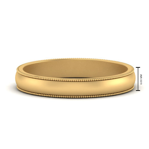 Milgrain Matte Finish Mens Band