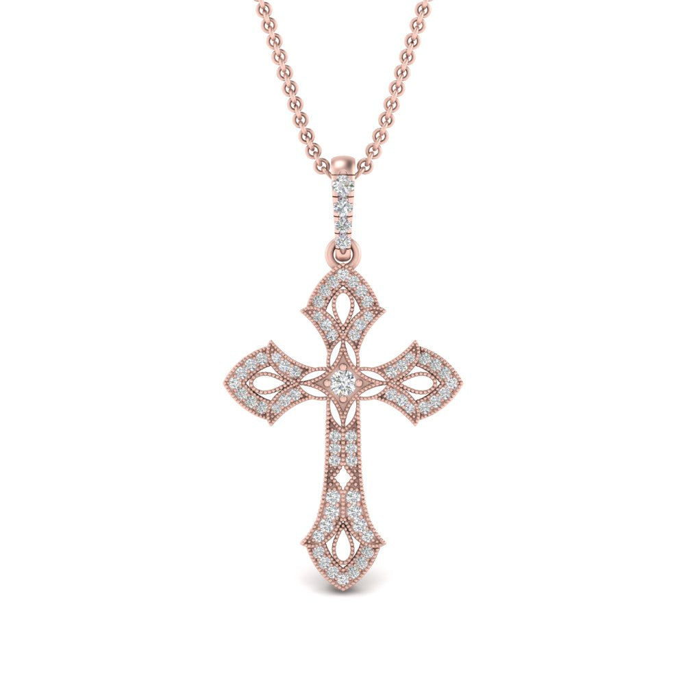 milgrain-antique-cross-diamond-pendant-in-rose-gold-FDPD10878ANGLE1-NL-RG