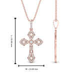 Load image into Gallery viewer, milgrain-antique-cross-diamond-pendant-in-rose-gold-FDPD10878ANGLE2-NL-RG-HW
