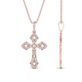 Thumbnail 2 - milgrain-antique-cross-diamond-pendant-in-rose-gold-FDPD10878ANGLE2-NL-RG