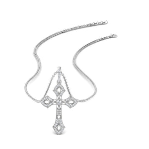 Milgrain Antique Cross Diamond Pendant