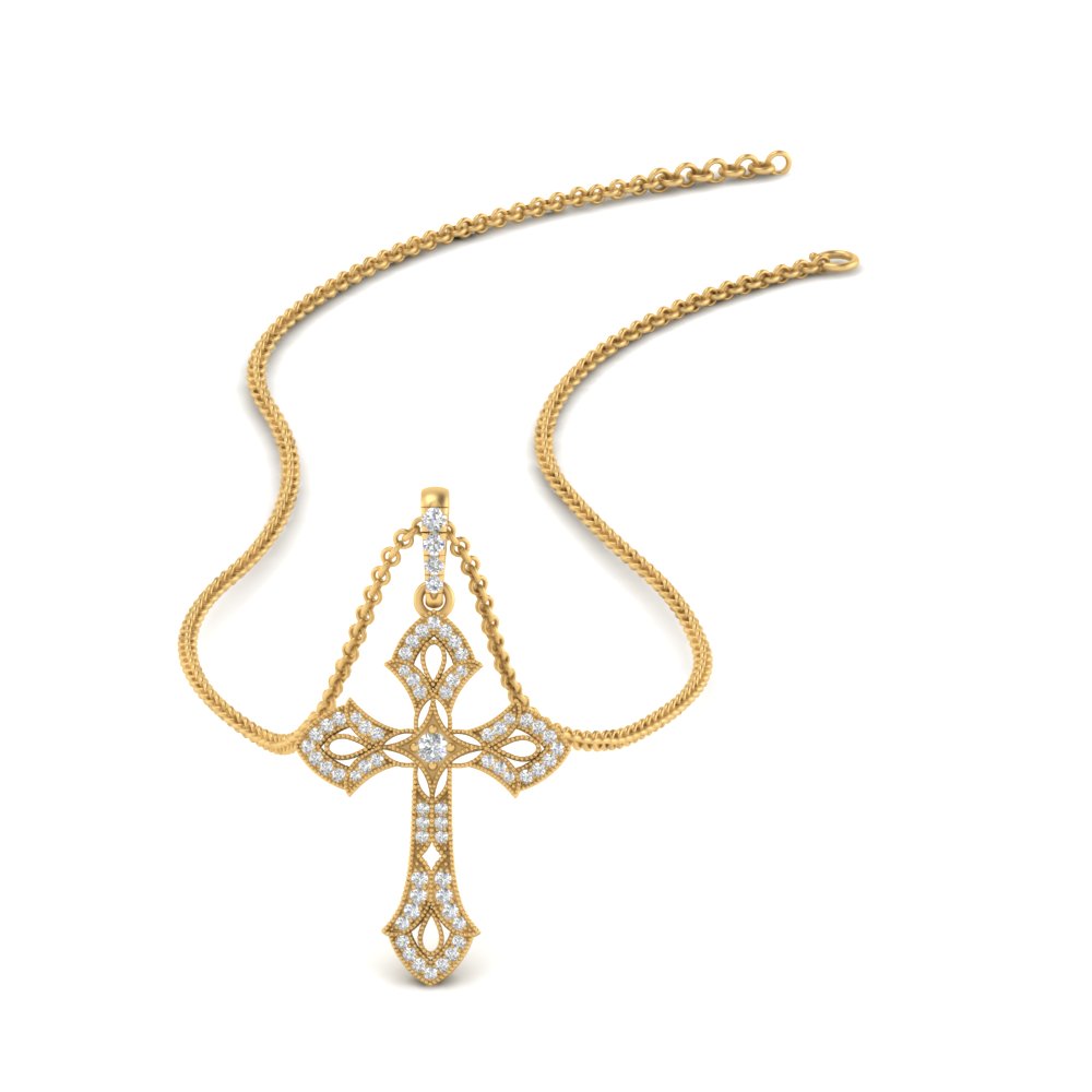 milgrain-antique-cross-diamond-pendant-in-yellow-gold-FDPD10878-NL-YG