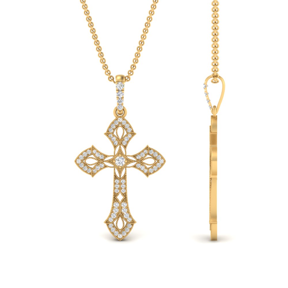milgrain-antique-cross-diamond-pendant-in-yellow-gold-FDPD10878ANGLE2-NL-YG