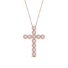 Load image into Gallery viewer, milgrain-bezel-diamond-cross-pendant-rose-gold-FDPD10799ANGLE1-NL-RG