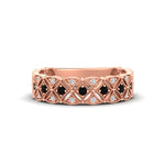 Load image into Gallery viewer, milgrain-black-diamond-woven-round-diamond-wedding-band-in-rose-gold-FD11273BGBLACK-NL-RG

