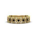 Load image into Gallery viewer, milgrain-black-diamond-woven-round-diamond-wedding-band-in-yellow-gold-FD11273BGBLACK-NL-YG
